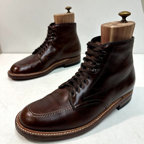 VERY GOOD Alden Indy 403 Mocc Toe Boot (Brown Chromexcel) Made in USA Men's 8 - Picture 5 of 12